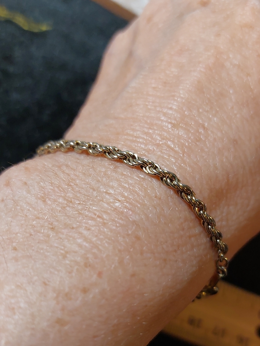 💚5/$25 Vintage Goldtone 8" Rope Chain Bracelet